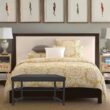 Finnhomy Entryway Shoe Rack with Cushioned Seat, Shoe Bench for Entry, 2 Shelves Storage Bench w/Faux Leather Top Bed Bench, Black - 3