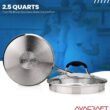 AVACRAFT Stainless Steel Saucepan with Glass Strainer Lid, Two Side Spouts for Easy Pour with Ergonomic Handle, Multipurpose Sauce Pot (Tri-Ply Capsule Bottom, 2.5 Quart) - 4