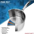 AVACRAFT Stainless Steel Saucepan with Glass Strainer Lid, Two Side Spouts for Easy Pour with Ergonomic Handle, Multipurpose Sauce Pot (Tri-Ply Capsule Bottom, 2.5 Quart) - 5