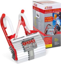 Kidde Fire Escape Ladder, 2-Story Rope Ladder, Extends to 13-Feet, Anti-Slip Rungs - 1