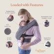 Ergobaby Embrace Cozy Newborn Baby Wrap Carrier (7-25 Pounds), Ponte Knit, Pure Black - 4