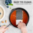 MICHELANGELO 3 Quart Saucepan with Lid, Hard Anodized Nonstick Sauce Pan with Strainer Lid & Pour Spouts for Easy Pour, Granite Derived Coating Sauce Pan for Cooking, Small Sauce Pot - 3 Qt Sauce Pan - 5
