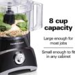 Hamilton Beach Food Processor & Vegetable Chopper for Slicing, Shredding, Mincing, and Puree, 8 Cup, Black - 6