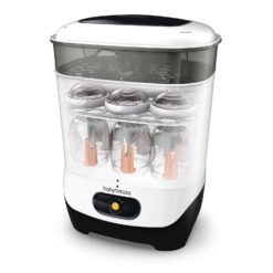 Baby Brezza 4 in 1 Baby Bottle Sterilizer Machine – Largest Capacity Electric Steam Sterilization – Pacifiers, Breast Pump Parts + Universal Sterilizing for All Bottles: Plastic, Glass, Large, Small - 1
