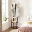 VASAGLE ALINRU Coat Rack with 3 Shelves, Stand with Hooks for Scarves, Bags and Umbrellas, Steel Frame, Industrial Style, Rustic Brown and Black ULCR80X - 3