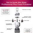 Ninja BN601 Professional Plus Food Processor, 1000 Peak Watts, 4 Functions for Chopping, Slicing, Purees & Dough with 9-Cup Processor Bowl, 3 Blades, Food Chute & Pusher, Silver - 8