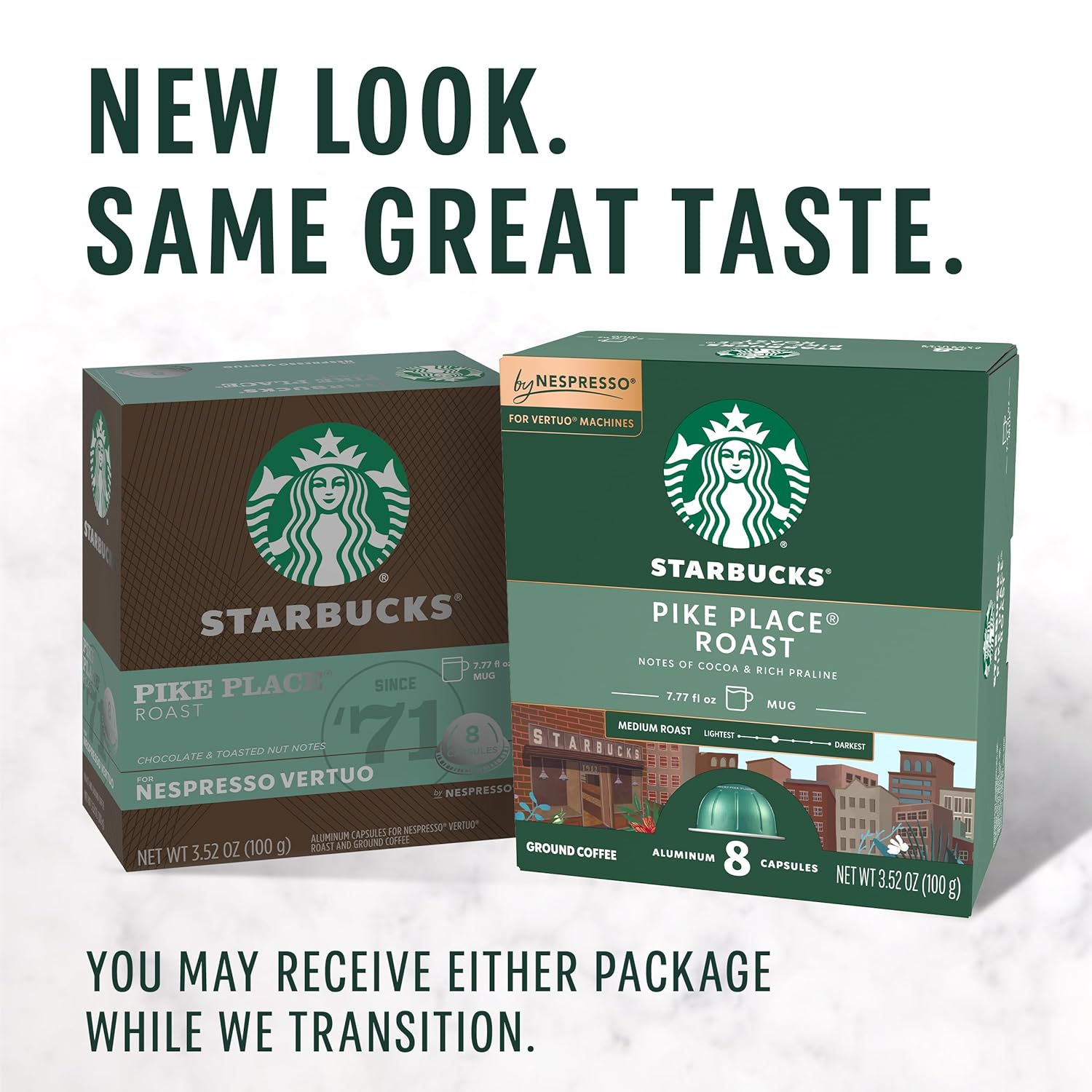 Starbucks by Nespresso Vertuo, Pike Place, Medium Roast Coffee 32-count Coffee Pods, Brews 7.8 oz. Starbucks by Nespresso Vertuo, Pike Place, Medium Roast Coffee 32-count Coffee Pods, Brews 7.8 oz. - Image 8