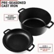 Uno Casa 2in1 Dutch Oven Large - 5 Quart Dutch Oven Pot with Lid, Seasoned Cast Iron Camping Stove for Bread, Heavy Duty Cast Iron Pot with Frying Pan - 3