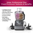 Ninja BN601 Professional Plus Food Processor, 1000 Peak Watts, 4 Functions for Chopping, Slicing, Purees & Dough with 9-Cup Processor Bowl, 3 Blades, Food Chute & Pusher, Silver - 3