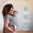 Boba Baby Wrap Carrier Newborn to Toddler - Stretchy Baby Wraps Carrier - Baby Sling - Hands-Free Baby Carrier Wrap - Baby Carrier Sling -Baby Carrier Newborn to Toddler 7-35 lbs (Grey) - 2