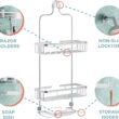 Zenna Home Hanging Shower Caddy, Over the Shower Head Bathroom Storage, Rustproof, No Drilling, Bath Organizer with 2 Shelves, Soap Tray, Razor Holders and Hooks, Satin Chrome - 4