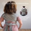 Boba Baby Wrap Carrier Newborn to Toddler - Stretchy Baby Wraps Carrier - Baby Sling - Hands-Free Baby Carrier Wrap - Baby Carrier Sling -Baby Carrier Newborn to Toddler 7-35 lbs (Grey) - 6