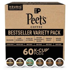 Peet's Coffee, Bestseller's Variety Pack Keurig Coffee Pods - Major Dickason's, Big Bang, French Roast, Café Domingo, Organic Alma De La Tierra, House Blend 60 Count (6 Boxes of 10 K-Cup Pods) - 1