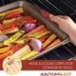 Rachael Ray Cucina Nonstick Bakeware Set Baking Cookie Sheets Cake Muffin Bread Pan, 10 Piece, Latte Brown with Cranberry Red Grips - 4