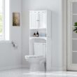 Spirich Over The Toilet Storage Cabinet, Bathroom Shelf Over Toilet, Bathroom Storage Cabinet Organizer, White - 3