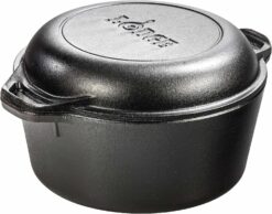 Lodge Cast Iron Serving Pot Cast Iron Double Dutch Oven, 5-Quart - 1
