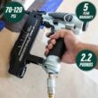 Metabo HPT Brad Nailer Kit | Pro Preferred Brand of Pneumatic Nailers | 18 Gauge | Accepts 5/8 to 2-Inch Brad Nails | Ideal for Trim Work, Furniture Building & Other Finish Applications | NT50AE2 - 2