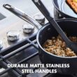 GreenPan Chatham Black Prime Midnight Hard Anodized Healthy Ceramic Nonstick, 1QT and 2QT Saucepan Pot Set with Lids, PFAS-Free, Dishwasher Safe, Oven Safe, Black - 6
