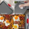 Nonstick Baking Sheet Tray Set of 3 - These Cookie Sheet Pans are Non-toxic, Dent, Warp, and Rust Resistant. Made with Heavy Gauge Carbon Steel for Oven Baking Sheets. - 9