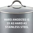 Circulon 84567 3-Qt.Covered Straining Pour Spouts Hard Anodized Aluminum Saucepan, 3 quart, Oyster Gray - 5