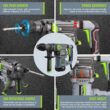 WORKPRO Premium 1-1/4 Inch SDS-Plus Rotary Hammer Drill, 12.5AMP, Heavy Duty Corded Version for Concrete Demolition Chipping Rotomartillo, 5 SDS-Plus Bits - 6