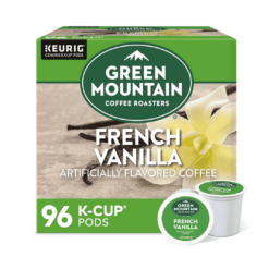 Green Mountain Coffee Roasters French Vanilla, Single-Serve Keurig K-Cup Pods, Flavored Light Roast Coffee Pods, 96 Count