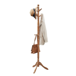VASAGLE Solid Wood Coat Rack/Stand, Free Standing Hall Coat Tree with 10 Hooks