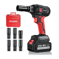 AOBEN 21V Cordless Impact Wrench Powerful Brushless Motor with 1/2" Square Driver