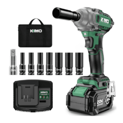 KIMO Cordless Impact Wrench, 3000 RPM & Max Torque 350 ft-lbs (475N.m)