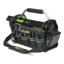 AWP 18 Inch Pro Tool Tote with Rotating Handle for Easy Tool Access, Water-Resistant Construction