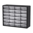 Akro-Mils 24 Cabinet 10724, Plastic Parts Storage Hardware and Craft Cabinet, (20-Inch W x 6-Inch D x 16-Inch H), Black