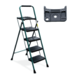 4 Step Ladder, HBTower Folding Step Stool with Tool Platform, Wide Anti-Slip Pedal