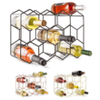 Gusto Nostro Countertop Wine Rack - 14 Bottle Freestanding Modern Black Metal Small