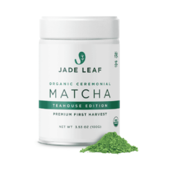 Jade Leaf Organic Ceremonial Grade Matcha Green Tea Powder - Teahouse Edition Premium First Harvest - Authentic Japanese Origin (3.53 Ounce Tin)