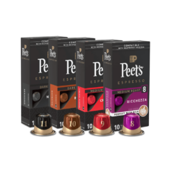 Peet's Coffee Gifts, Bestseller's Espresso Coffee Pods Variety Pack, Dark & Medium Roasts - 40 Count (4 Boxes of 10 Espresso Capsules)