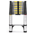 Telescoping Ladder, SocTone 12.5 FT Aluminum Lightweight Extension Ladder with 2 Triangle Stabilizers, Heavy Duty 330lbs Max Capacity