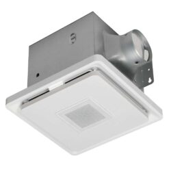 Homewerks 1.5-Sone 110-CFM White Decorative Lighted Bluetooth Compatibility Bathroom Fan