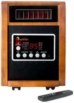 Dr. Infrared Heater Up to 1500-Watt Infrared Quartz Cabinet Indoor Electric Space Heater with Thermostat and Remote Included
