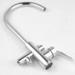 AKDY TF0050 Glossy Chrome 1-handle Freestanding High-arc Bathtub Faucet with Hand Shower (Valve Included)