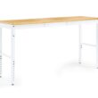 NewAge Products 72-in L x 43-in H White Bamboo Adjustable Height Portable Work Bench