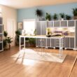 NewAge Products 72-in L x 43-in H White Bamboo Adjustable Height Portable Work Bench