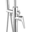 AKDY TF0050 Glossy Chrome 1-handle Freestanding High-arc Bathtub Faucet with Hand Shower (Valve Included)