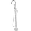 AKDY TF0050 Glossy Chrome 1-handle Freestanding High-arc Bathtub Faucet with Hand Shower (Valve Included)