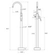 AKDY TF0050 Glossy Chrome 1-handle Freestanding High-arc Bathtub Faucet with Hand Shower (Valve Included)