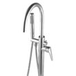 AKDY TF0050 Glossy Chrome 1-handle Freestanding High-arc Bathtub Faucet with Hand Shower (Valve Included)