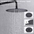 WELLFOR 10-in Rain Shower System Matte Black Dual Head Waterfall Built-In Shower Faucet System with 2-way Diverter Valve Included