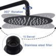 WELLFOR 10-in Rain Shower System Matte Black Dual Head Waterfall Built-In Shower Faucet System with 2-way Diverter Valve Included