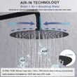WELLFOR 10-in Rain Shower System Matte Black Dual Head Waterfall Built-In Shower Faucet System with 2-way Diverter Valve Included