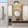 Akicon Bathroom fan with lights 2-Sone 80-CFM Matte Black Decorative Lighted Bathroom Fan