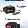 AVID POWER Tire Inflator Air Compressor, 20V Cordless Car Tire Pump with Rechargeable Li-ion Battery, 12V Car Power Adapter, Digital Pressure Gauge - 3